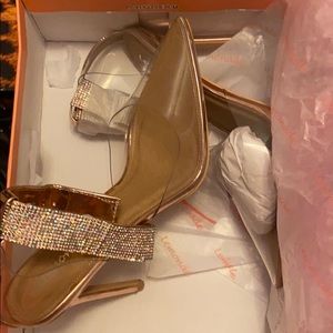 Rose gold clear high heel